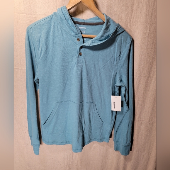 NWT men's The Supertsoft Hooded Tee by Sonoma lightweight in blue brand new! - Picture 4 of 5